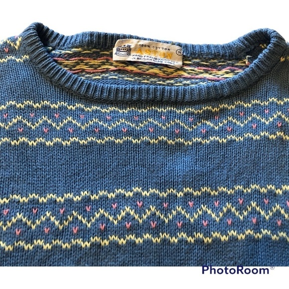VINTAGE ASTON | 100% Cotton Hand Woven Kids Sweater‎ Size M - Picture 1 of 6